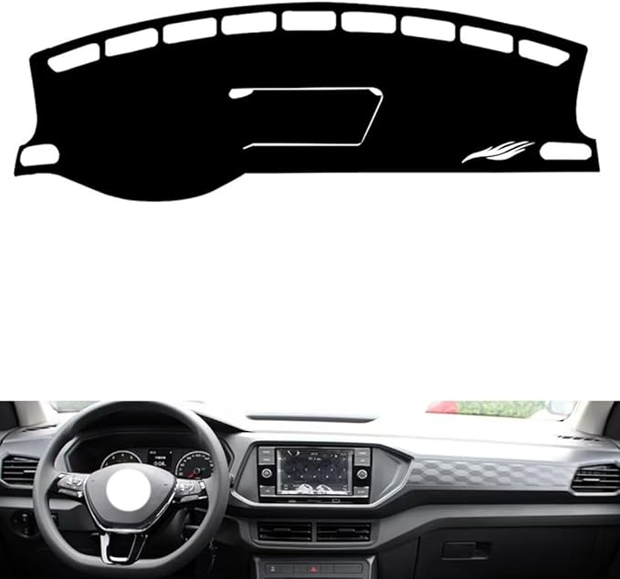 leather dashboard cover Compatible with VW T-CROSS，dash cover（black）