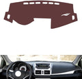 Leather Dashboard Cover Compatible with Toyota Vios 2014-2016,Dash Board Cover mat Anti-Slip Sun-Proof and dust-Proof(Brown)