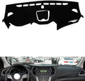 leather dashboard cover Compatible with HyundaiHyundai NEW Santafe（middle storage box） 2013-2017，dash cover（black）