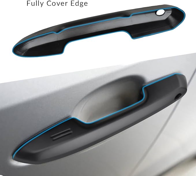 DLOVEG Upgraded Snap-on Door Handle Cover Compatible for 2019-2024 2025 Toyota Rav4 Accessories for Highlander 2020-2024 2025 No Adhesive Black Handle Protectors Matte Black
