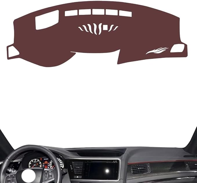Leather Dashboard Cover Compatible with Honda Spirior（HUD） 2015-2017,Dash Board Cover mat Anti-Slip Sun-Proof and dust-Proof(Brown)