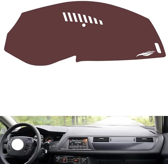 Leather Dashboard Cover Compatible with Citroen C5 2010-2016，Dash Cover, Non-Slip Dash Cover, Dash mat Dashboard Cover, Interior Dash Covers