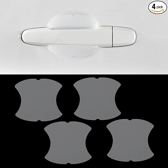 4PCS Car Door Handle Cup Scratch Protector, Car Door Handle Sticker, Scratch Auto Door Protective Film, Car Accessories Car Door Handle Protective Films Universal for Cars (Transparent, 4PCS)