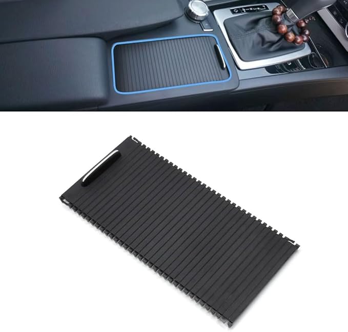 Center Console Roller Blind Cover, Cup Holder Rolling Zipper Console Sliding Shutters Replacement for Mercedes Benz C-Class W204 C180 C200 C220 C300 C350 E-Class W207 W212 E260 E300