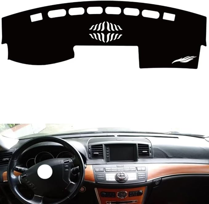 leather dashboard cover Compatible with Nissan fuga，dash cover（black）