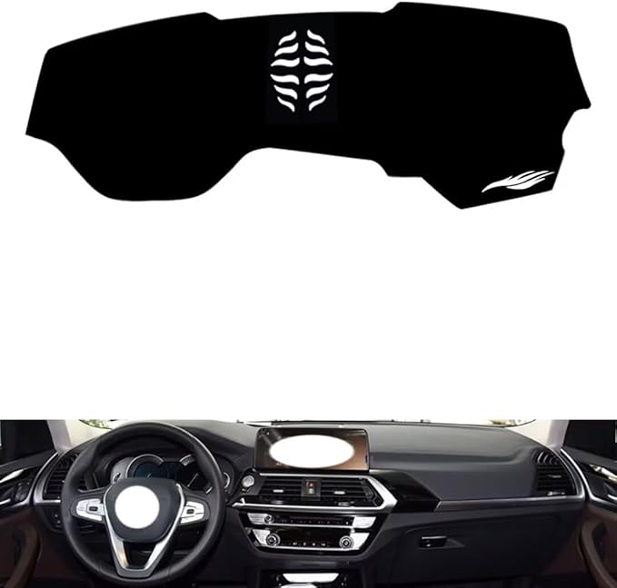 Leather Dashboard Cover Compatible with BMW X3/X4/iX3 (NO HUD 2018-2023，Dash Cover（Black）