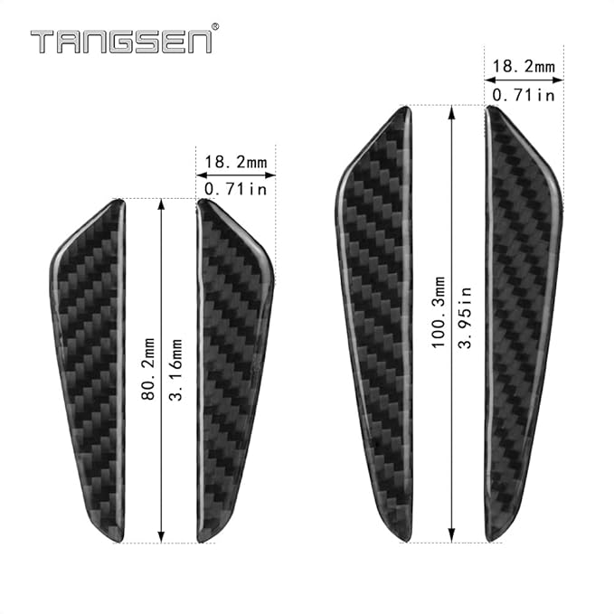 TANGSEN 4Pcs Universal Real Carbon Fiber with 2mm Twill Woven Texture Door Edge Guard Paint Scratch Bumper Protector Anti Door slam Personalized Protective Pad Sticker Cover Protective Status Film