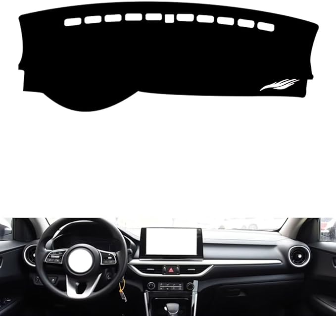leather dashboard cover Compatible with Kia K3 (Cerato) 2019，dash cover（black）