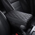 AIIONP Leather Car Armrest Box Pad, Universal Car Center Console Cover Pad, PU Leather Car Armrest Seat Box Cover Protector, Center Console Armrest Pad for SUV, Truck, Car (Black, Wave Pattern)