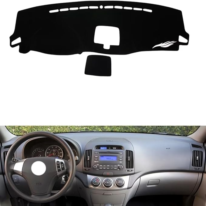 leather dashboard cover Compatible with HyundaiHyundai I30（storage box），dash cover（black）