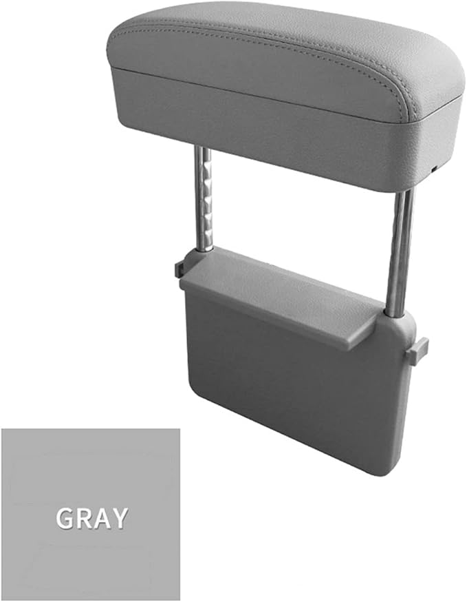 AOWIS Car Console Armrest Box Arm Rest Height Adjustable Comfort Elbow Pad Universal (Grey)