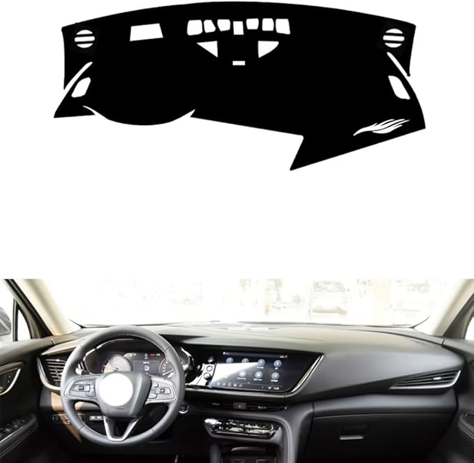 leather dashboard cover Compatible with Buick Envision PLUS (warning light，dash cover（black）