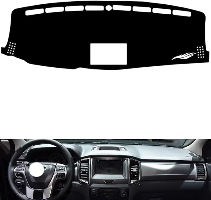 leather dashboard cover Compatible with Ford everest (storage box)，dash cover（black）