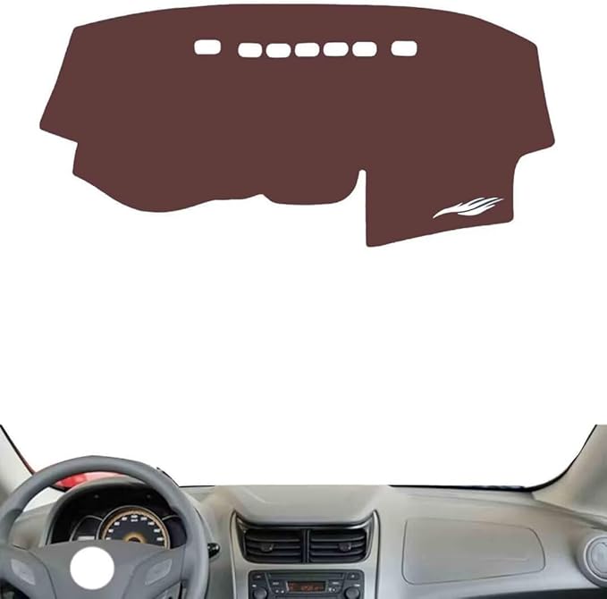 generic leather dashboard cover Compatible with Chevy NEW Sail 2010-2014，dash cover, Non-Slip Dash Cover, Dash mat Dashboard Cover, Interior Dash Covers, brown