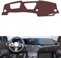 Leather Dashboard Cover Compatible with BMW I3 (HUD 2022-2024,Dash Board Cover mat Anti-Slip Sun-Proof and dust-Proof(Brown)