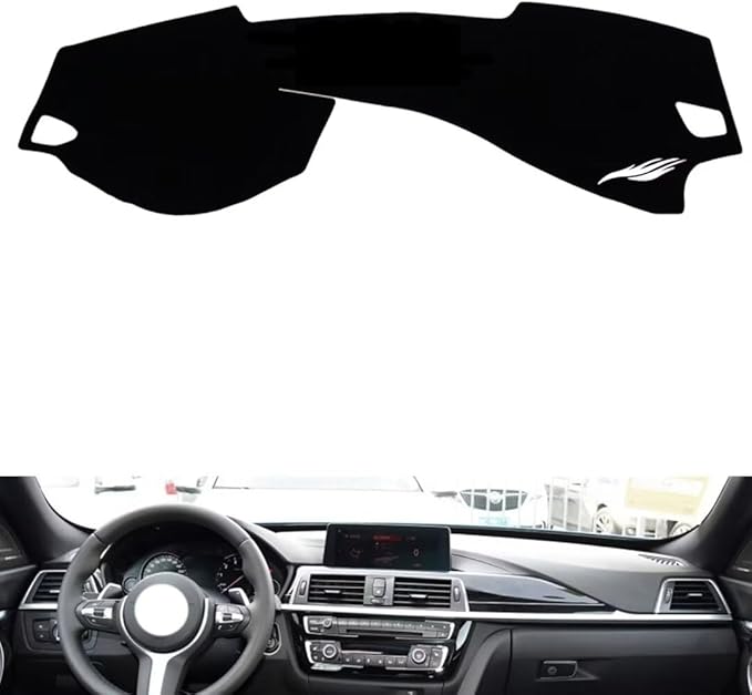 leather dashboard cover Compatible with BMW M3（No speaker） 2014-2018，dash cover（black）