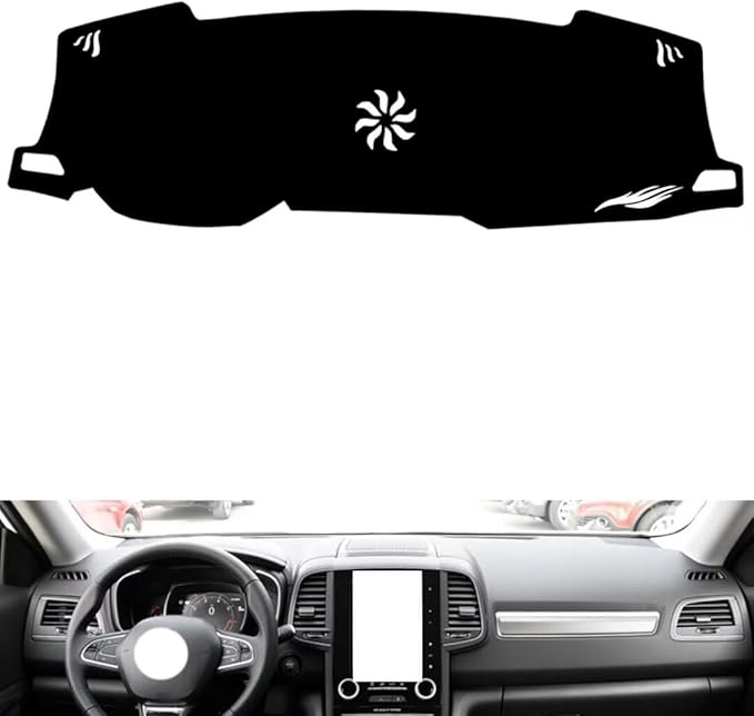 leather dashboard cover Compatible with Renault Koleos 2017-2019，dash cover（black）