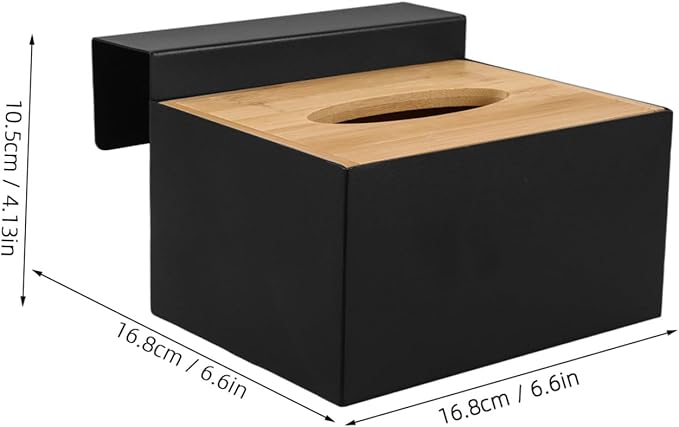 Glove Storage Box Use Countertop Organizer Dispensers Covers and Holder Large with Organization Key Gloves Disposable Glove Rack Disposable Glove Dispenser Black Wooden