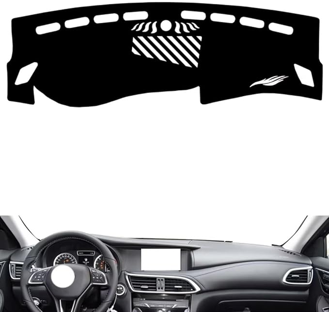 leather dashboard cover Compatible with Infiniti QX30，dash cover（black）