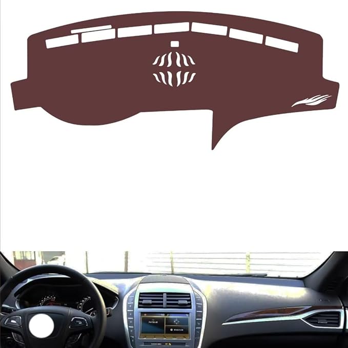 Leather Dashboard Cover Compatible with Lincoln MKZ（Warning Light），Dash Cover, Non-Slip Dash Cover, Dash mat Dashboard Cover, Interior Dash Covers