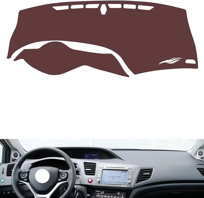 Leather Dashboard Cover Compatible with Honda Civic 2012-2014，Dash Cover, Non-Slip Dash Cover, Dash mat Dashboard Cover, Interior Dash Covers