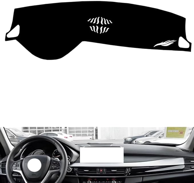 leather dashboard cover Compatible with BMW X6（NO HUD） 2015-2019，dash cover（black）