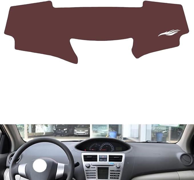 Leather Dashboard Cover Compatible with Toyota Vios 2008-2013，Dash Cover, Non-Slip Dash Cover, Dash mat Dashboard Cover, Interior Dash Covers