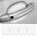 4PCS car door Handle Protector Sticker, Universal Carbon Fiber Anti-Scratches Auto door handle Protective Film, Side Paint Cover Guard Stickers Fit for Most Car Handles （White）