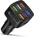 Fast Charging 6 Ports Car Phone Charger Adapter,QC3.0/3.1A Type Smart Shunt Cigarette Lighter USB Charger Compatible with iPhone 14 13 12,S22 S21 S20,iPad Pro& All Mobil Phone (Black)