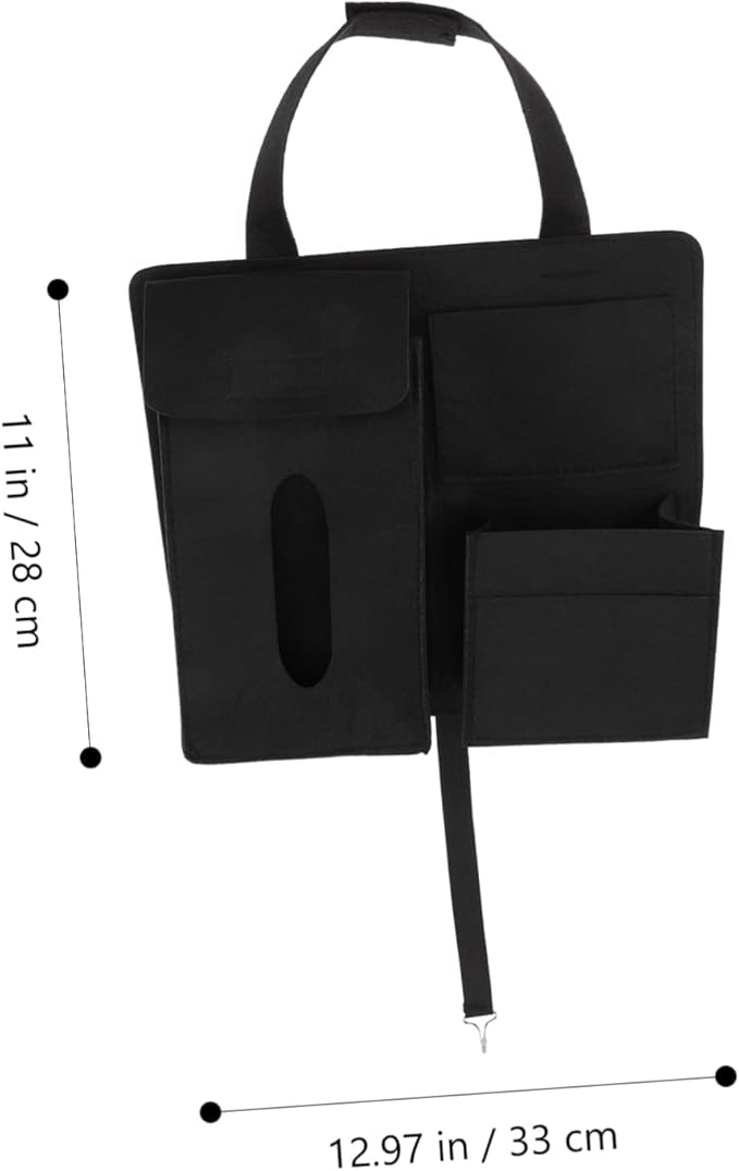 VOSAREA 2Pcs Backseat Car Organizers Durable Felt Storage Bags for Car Accessories Scratch Resistant Hanging Design for Organizing Snacks Umbrella