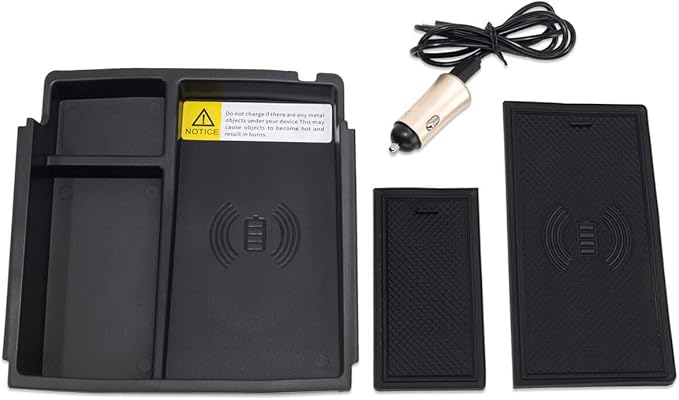 IAG I-Line Armrest Organizer w/Wireless Phone Charging Pad for Ford Bronco 2021-2024 2/4 Door (Not Sport)