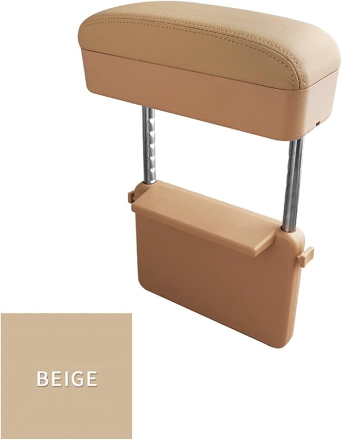 AOWIS Car Console Armrest Box Arm Rest Height Adjustable Comfort Elbow Pad Universal (Beige)
