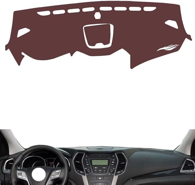 Leather Dashboard Cover Compatible with HyundaiHyundai New Santafe（Middle Storage Box） 2013-2017，Dash Cover, Non-Slip Dash Cover, Dash mat Dashboard Cover, Interior Dash Covers