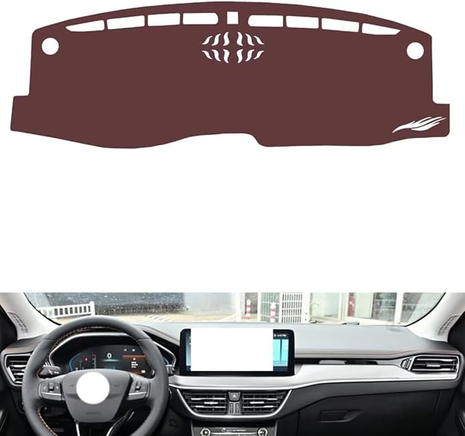 Leather Dashboard Cover Compatible with Ford New Focus（Speakers） 2019-2022，Dash Cover, Non-Slip Dash Cover, Dash mat Dashboard Cover, Interior Dash Covers