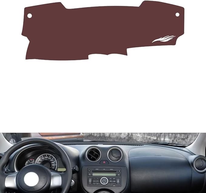 Leather Dashboard Cover Compatible with Nissan March，Dash Cover, Non-Slip Dash Cover, Dash mat Dashboard Cover, Interior Dash Covers