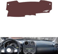 Leather Dashboard Cover Compatible with Nissan March,Dash Board Cover mat Anti-Slip Sun-Proof and dust-Proof(Brown)