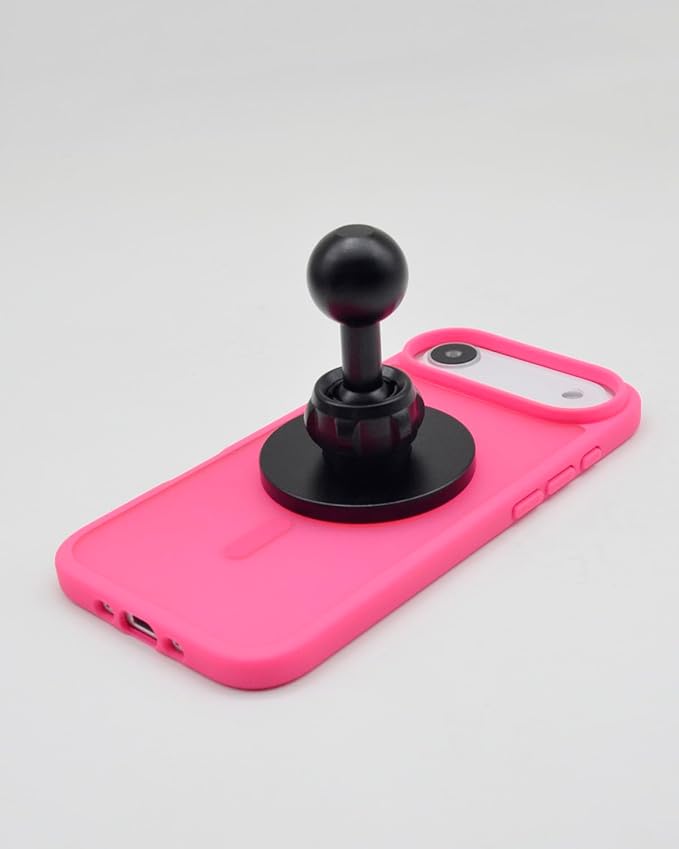 Aluminum Alloy Magnetic Phone Holder for Ram Mounts, 1" (25mm) Ball Mount Base Adapter Compatible with Magsafe iPhone 12-17 Series, Universal for B Size Ball Double Socket Arms