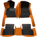 Custom Personalized Floor Mats for Cars，Luxury Full Coverage All Weather Car Floor Mats，Anti-Slip Leather Car Mat Set ，Custom Floor Mats for 99% of Cars, Trucks & SUVs (Orange Black)