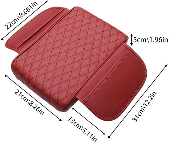 for Subaru Forester SG 2.Gen 2002 2003 2004 2005 2006 2007 2008 Car Center Console Cover, Leather Memory Foam Protection Pad, Hand Rest Pillow with Height Increase, Interior Accessory,Red