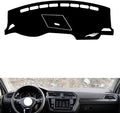 generic leather dashboard cover Compatible with VW Compatible with TIGUAN X（middle sound hole） 2021，dash cover（black）