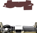 Leather Dashboard Cover Compatible with Toyota Land Cruiser（no Speakers） 2007-2019,Dash Board Cover mat Anti-Slip Sun-Proof and dust-Proof(Brown)