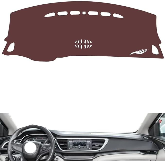 Leather Dashboard Cover Compatible with Buick Excelle 2018-2021,Dash Board Cover mat Anti-Slip Sun-Proof and dust-Proof(Brown)