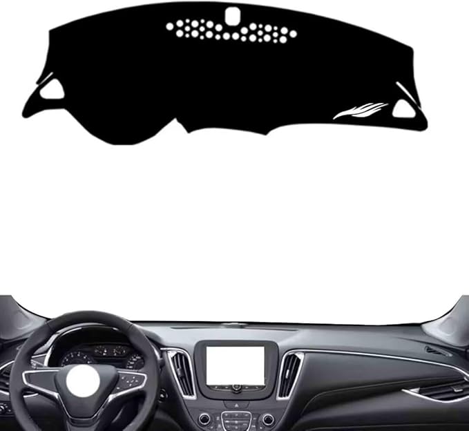 leather dashboard cover Compatible with Chevy Malibu XL (No speaker) 2016-2023，dash cover（black）