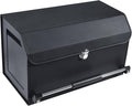 XCF Car Trunk Organizer, Push-pull Handle, Leather Collapsible 2 Compartments Car Organizers with Lid, Car Trunk Storage Organizer, Suitable for All Kinds of Cars, SUV, Minivan (Large, Black)