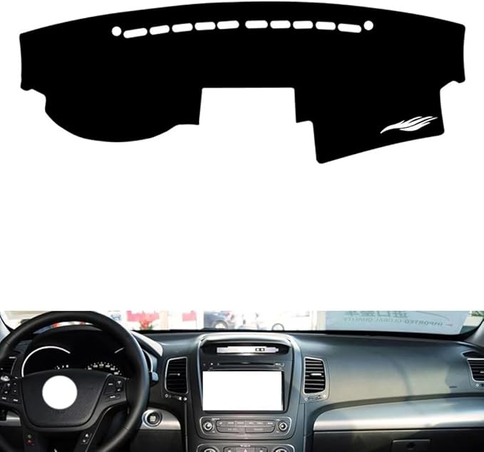 leather dashboard cover Compatible with KIA Sorento (no speaker) 2013-2014，dash cover（black）