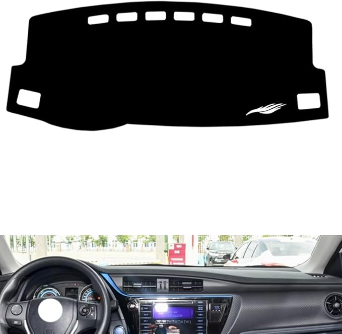leather dashboard cover Compatible with Toyota Levin 2014-2018，dash cover（black）