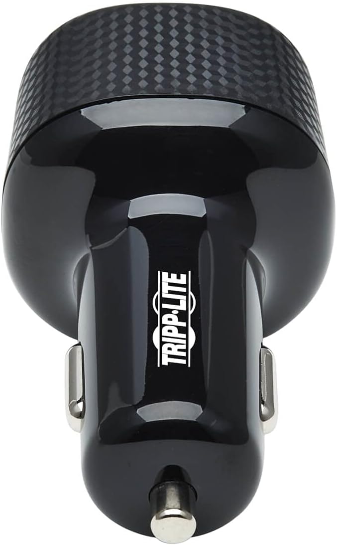 Tripp Lite USB Car Charger, 45W Dual Port USB Car Charger, USB-C 27W QC4+, USB-A 18W QC 3.0, Black (U280-C02-45W-1B)
