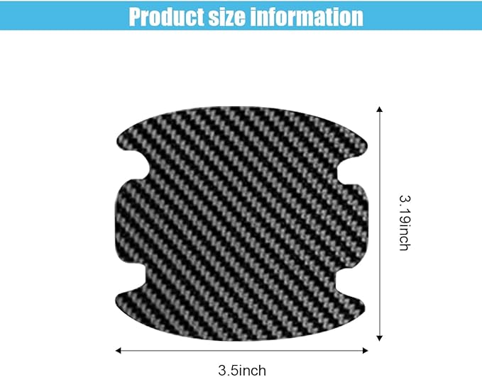 4PCS Car Door Handle Cup Scratch Protectors, Carbon Fiber Car Door Handle Bowl Sticker, Universal Auto Doors Handles Cup Paint Guard Cover Protective Film for Cars (Black-4PCS)