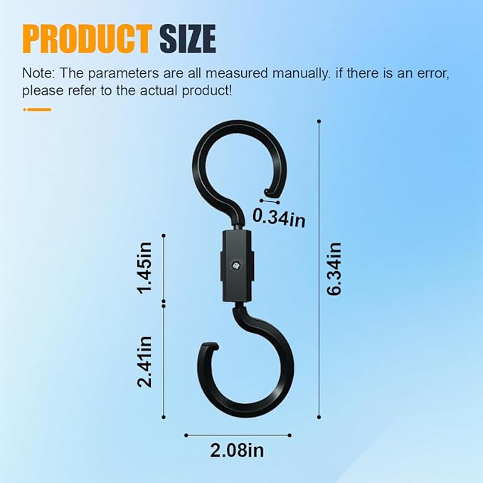 YoRise 2PCS S-Style Car Back Seat Headrest Hook, 360° Rotation Auto Seat Storage Hanger, Universal Vehicle Interior Organizer Accessories for Purse, Handbag, Coat, Umbrella, Grocery Bag (Black)