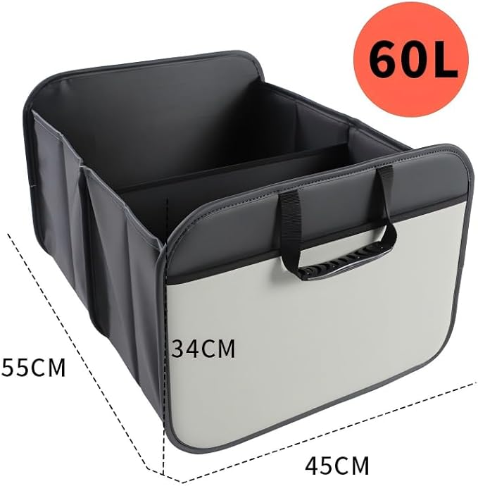 Zenithide Car Trunk Organizer with, Collapsible Car Trunk Storage Organizer, Car Organizer and Storage for SUV, Truck, Sedan (grey) 21.7x17.7x13.4 Inches